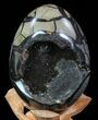 Septarian Dragon Egg Geode - Black Crystals #72064-1